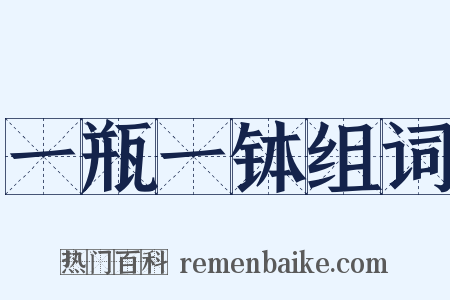 一瓶一钵组词是什么意思的图片